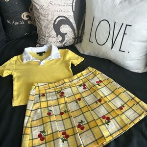 Cropped Top & Skort Set🍒 Sz S